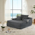 Convertible Chaise Lounge Chair Plush With Wide Armrest Throw Pillows Cozy Boneless Sleeper Sofa Bed Armchair With Cup Holder
