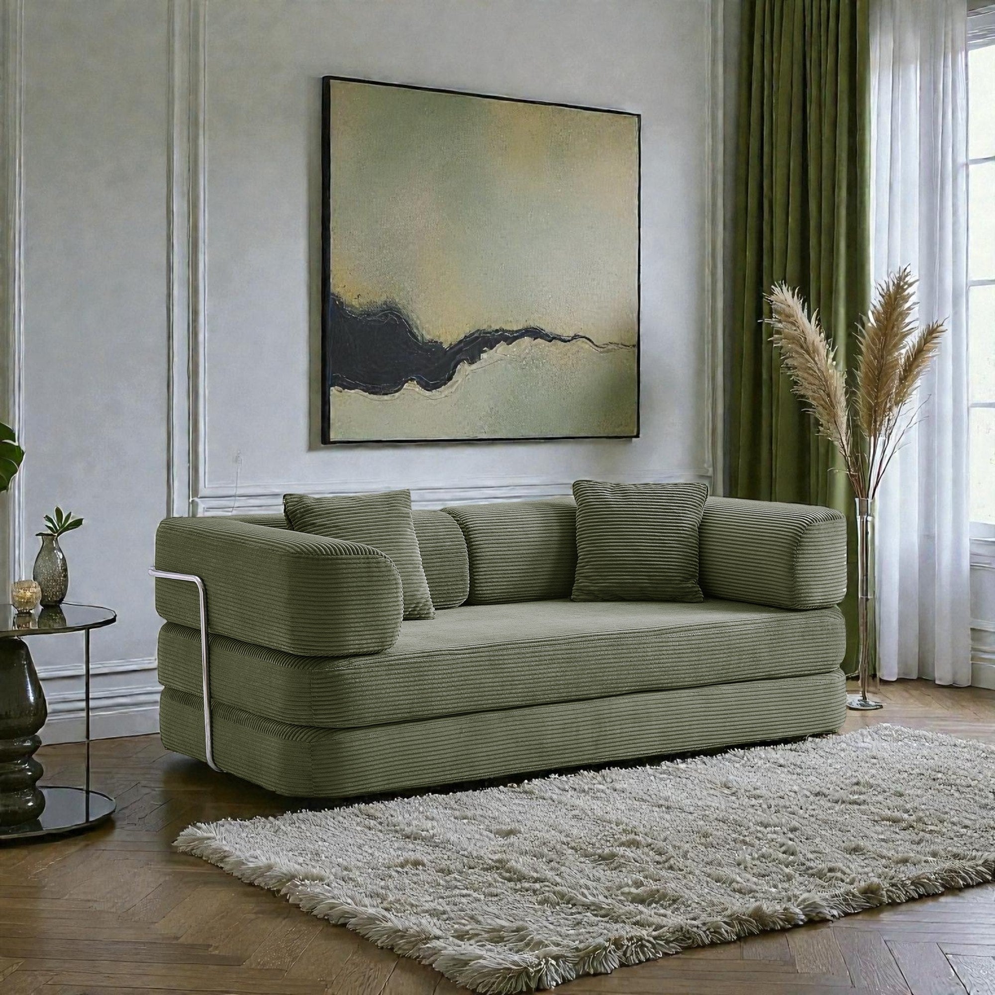 Convertible Floor Couch Sofa Bed With Blanket Pillow Compressed Modular Lounge Sleeper For Living Room Bedroom