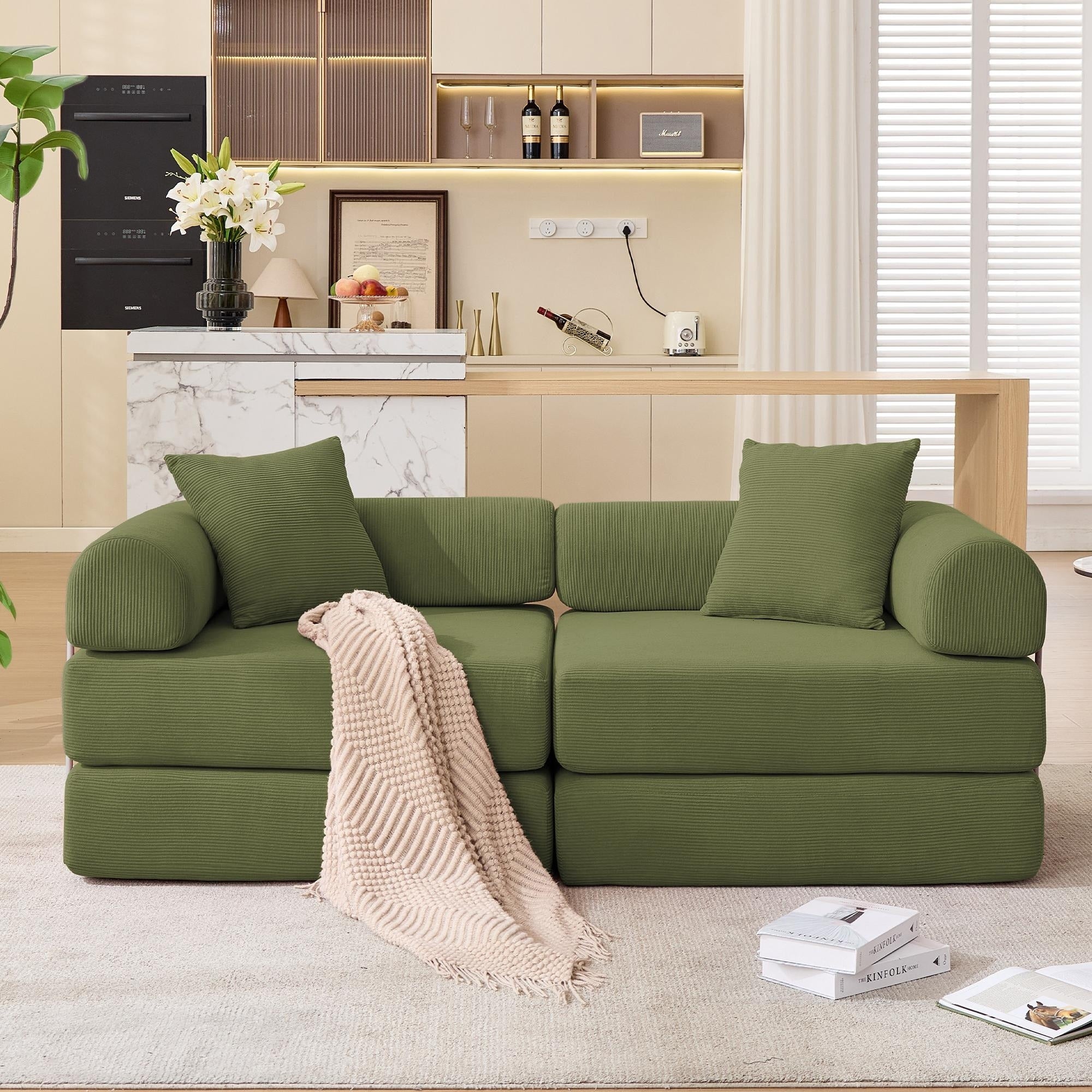 Convertible Sofa Bed Expandable Floor Sofa With Iron Frame Loveseat Sofa Sleeper Sofa For Living Room