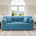 Convertible Sofa Bed Sky Blue Multifunctional Folding Sofa Couch Living Room 3 Seater Sofa Couch Settee