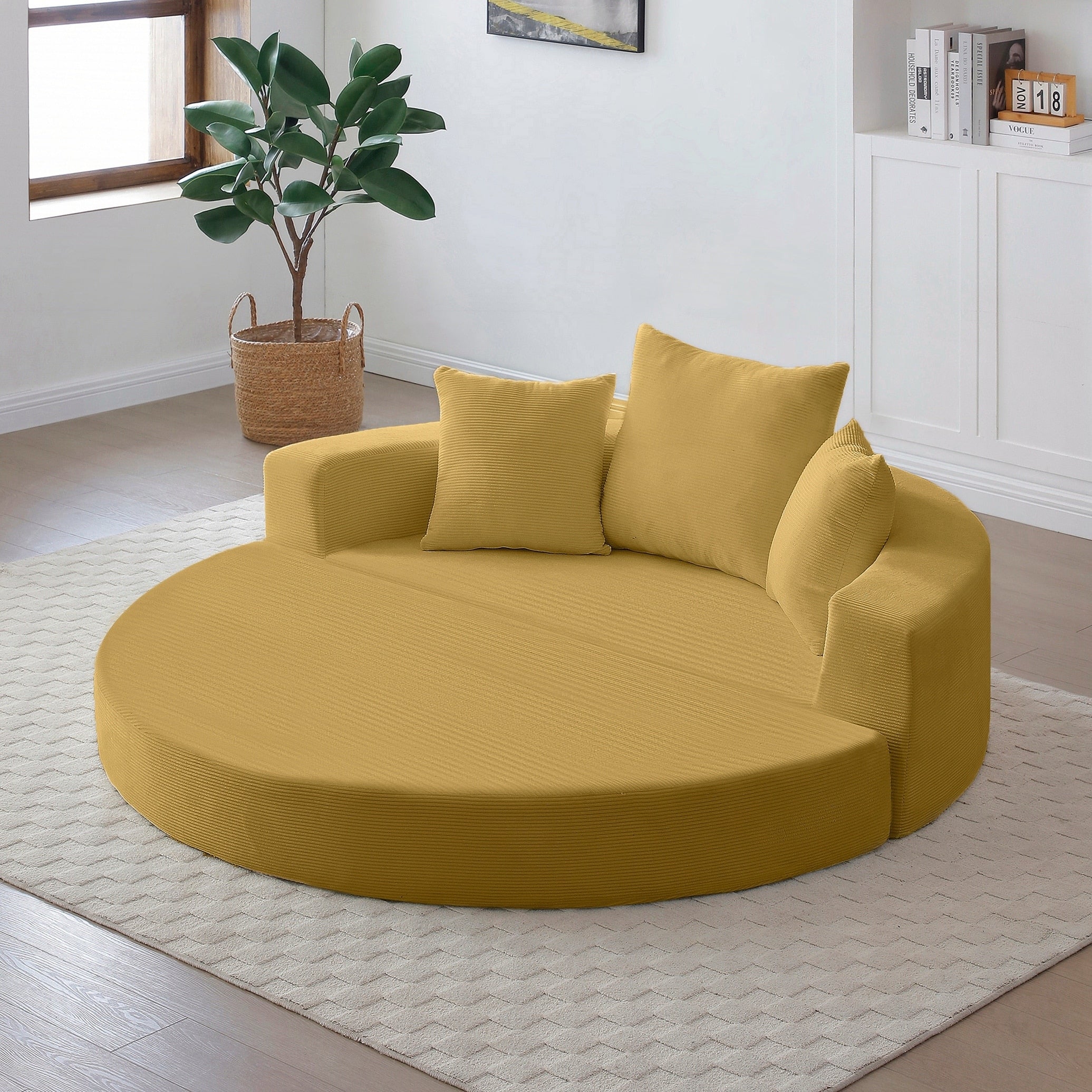 Convertible Sofa Couch Bed Nulti Functional Circular Bed Adjustable Futon Sofa