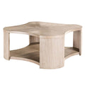 Cony Cocktail Table Open Lower Shelf 50 Inch Oval Oak Brown Wood Top
