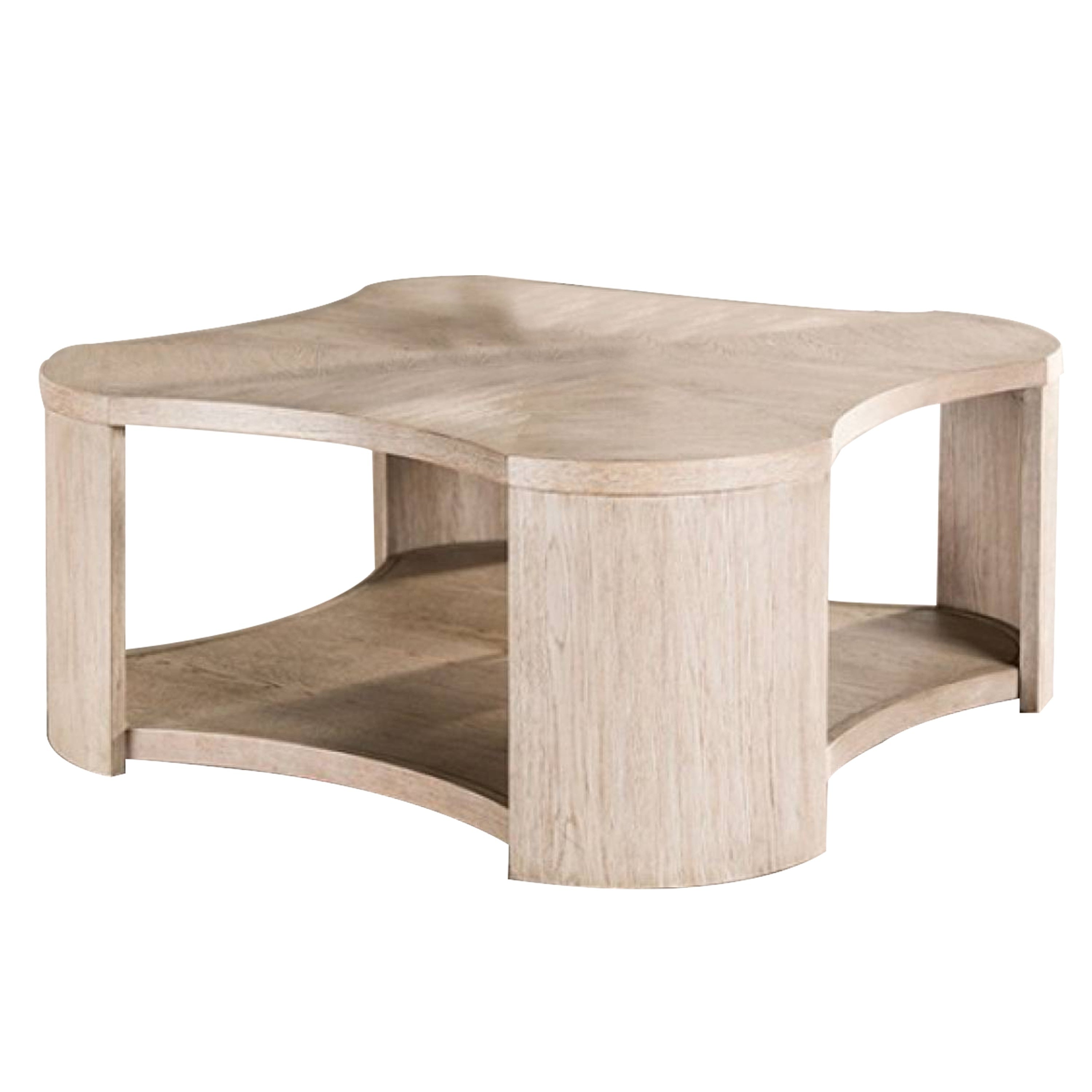 Cony Cocktail Table Open Lower Shelf 50 Inch Oval Oak Brown Wood Top