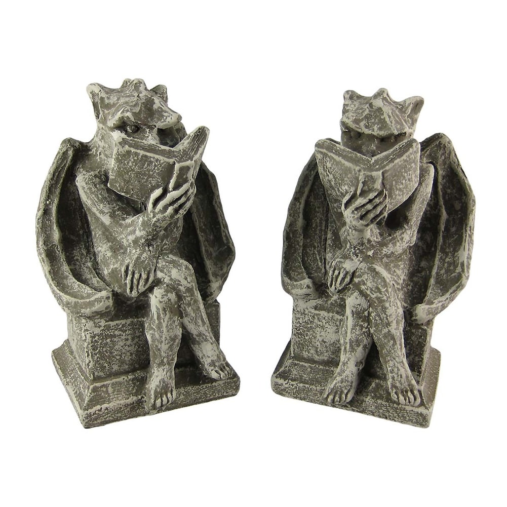 Cool Bookworm Gargoyle Book Ends Bookends Reading 8.5 X 5.25 X 5 Inches