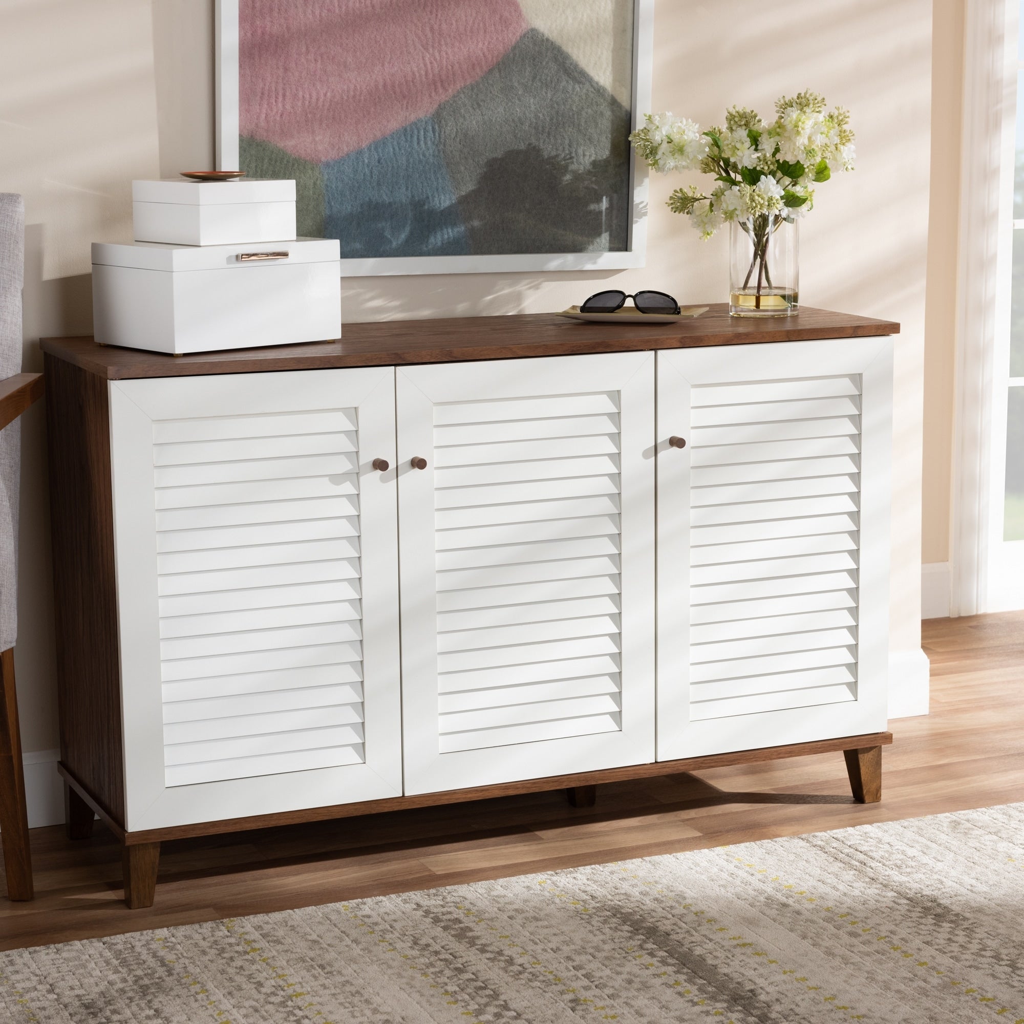 Coolidge Modern And Contemporary 8 Shelf Shoe Cabinet