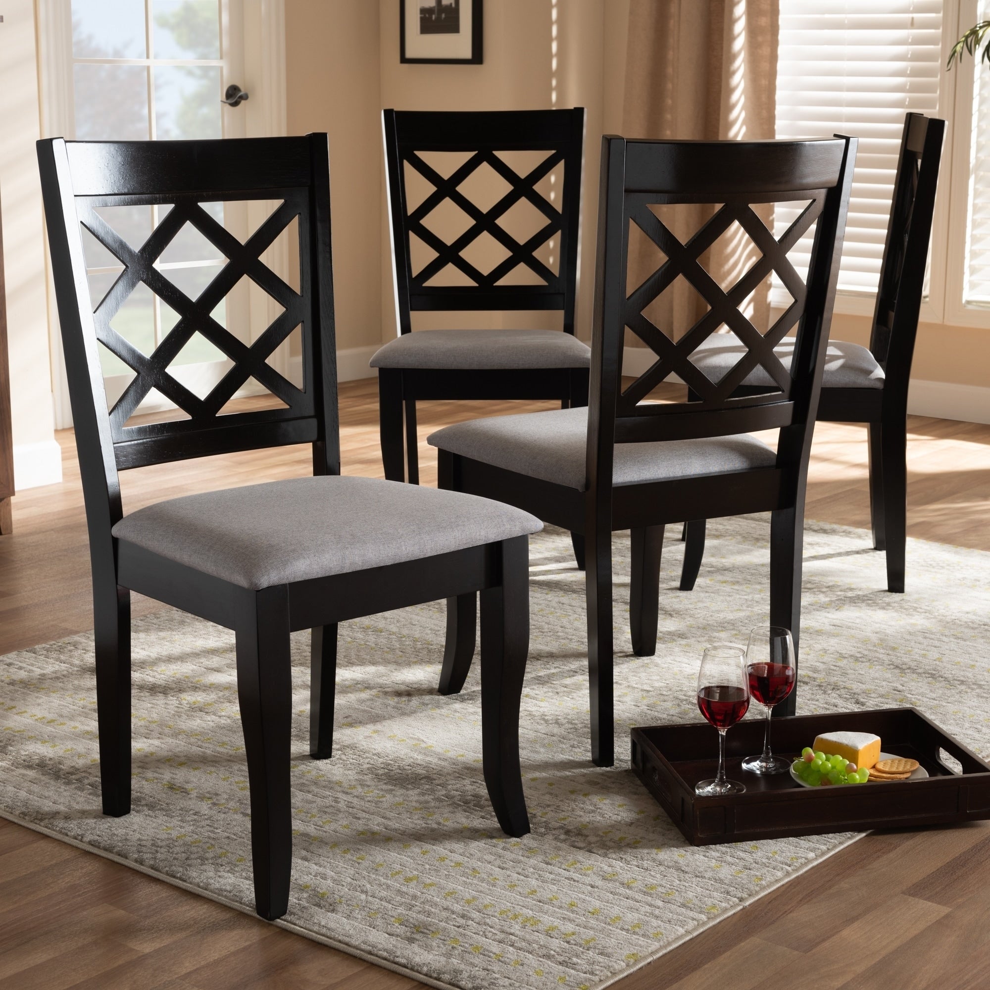 Copper Grove Aden Modern Fabric 4 Piece Dining Chair Set