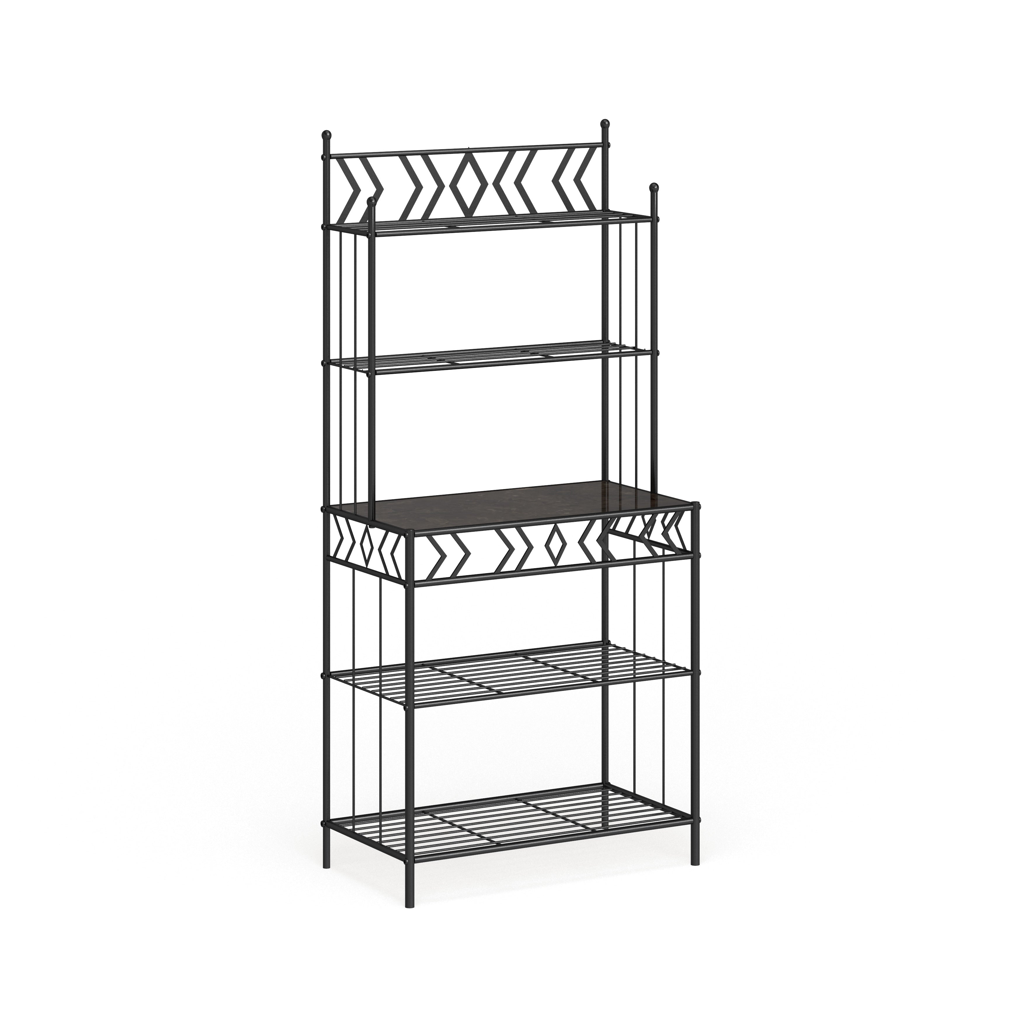 Copper Grove Alpine Black Metal Storage Bakers Rack