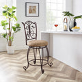 Copper Grove Amaranthus Metal Counter Stool Light Brown Polyester