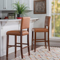 Copper Grove Amravati Caramel Vinyl Non Swivel Bar Stool
