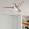 Copper Grove Andreas 52 Inch Brushed Nickel Led Ceiling Fan With 3 Barnwood Blades