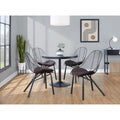 Wired Contemporary Chair With Faux Leather Cushion Set Of 2 N A