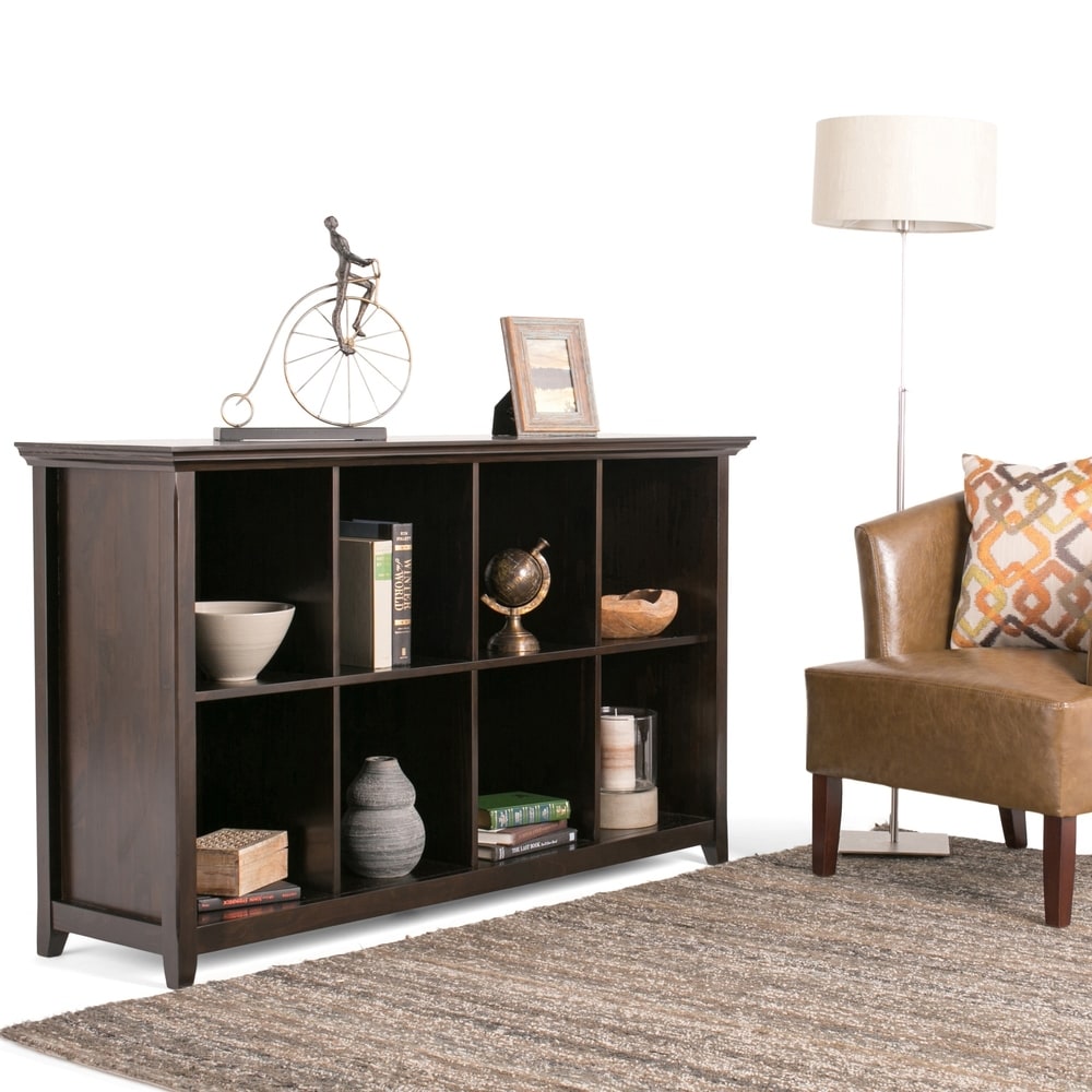 Copper Grove Bredevoort 57 Inch Solid Wood 8 Cubby Storage Console