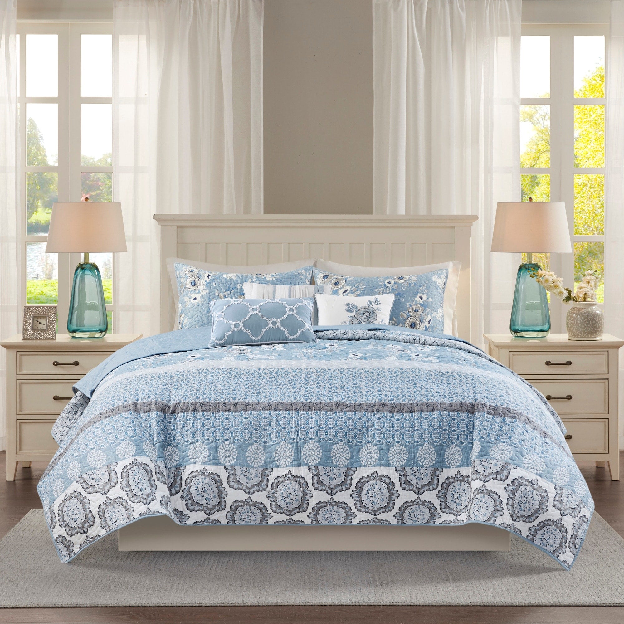 Copper Grove Burwell Quilted Green Coverlet Set