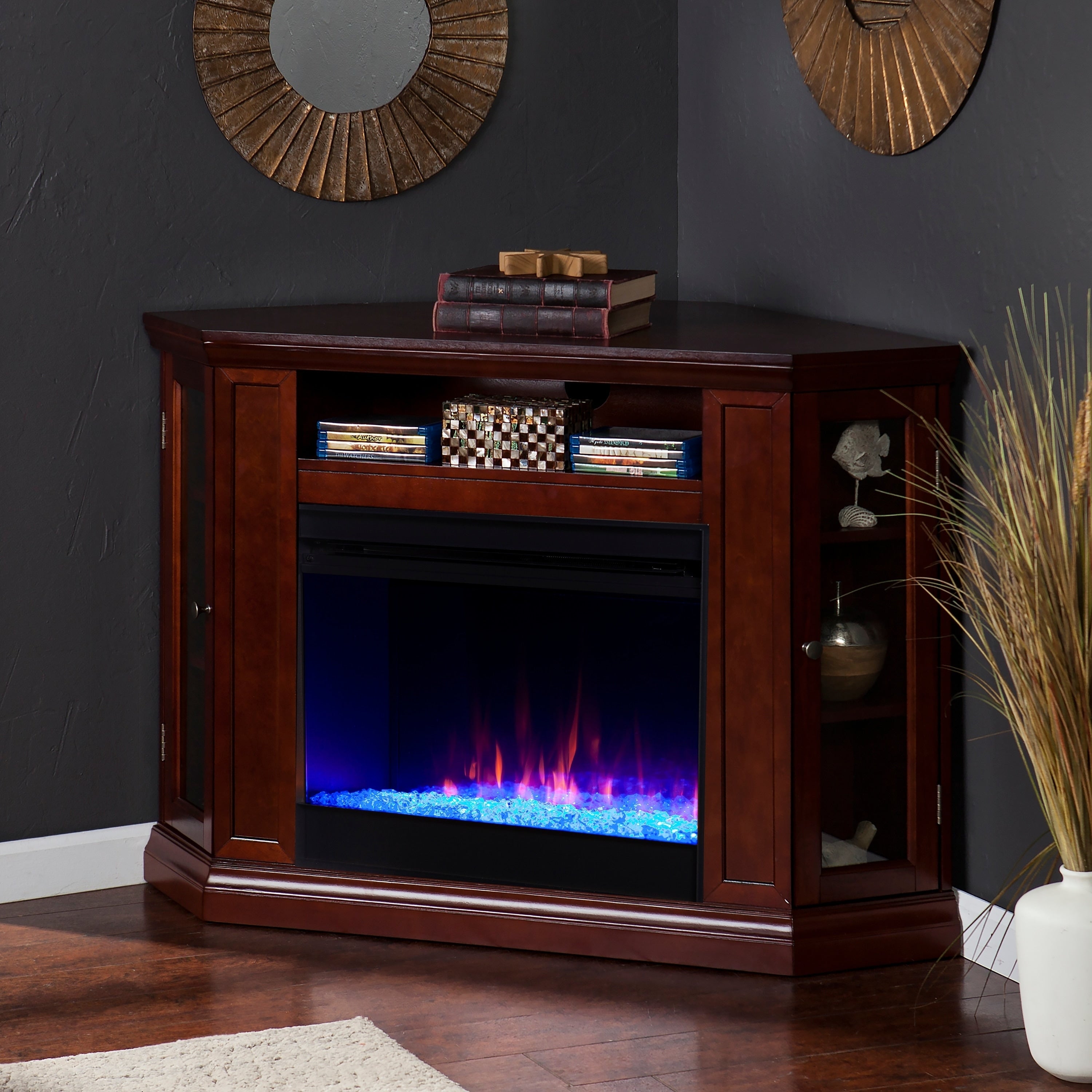 Copper Grove Cabot Cherry Convertible Color Changing Fireplace