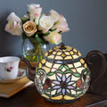 Copper Grove Carnach 6.5 Inch High Stained Glass Teapot Accent Lamp