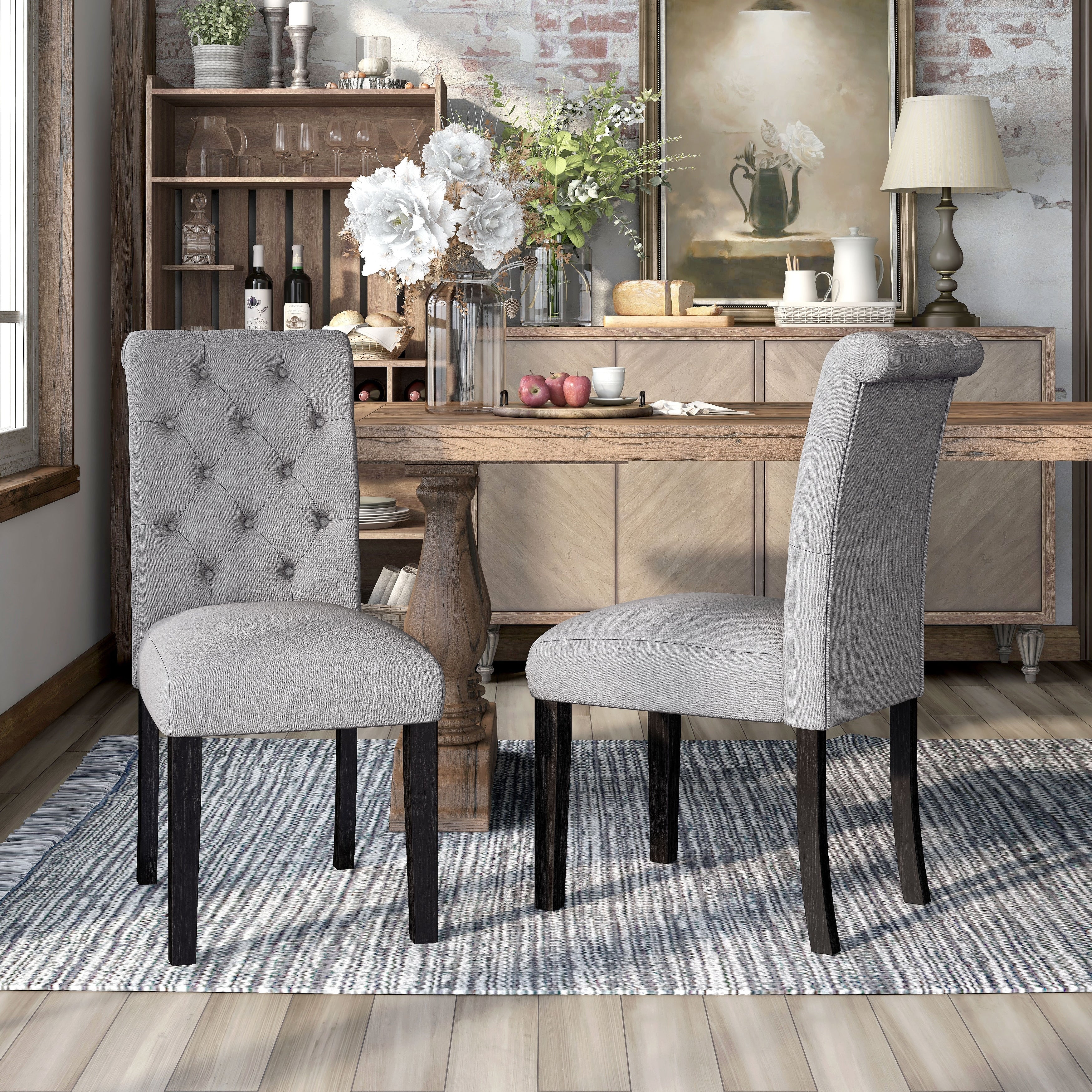 Copper Grove Chalwa Rustic Tufted Armless Dining Chair
