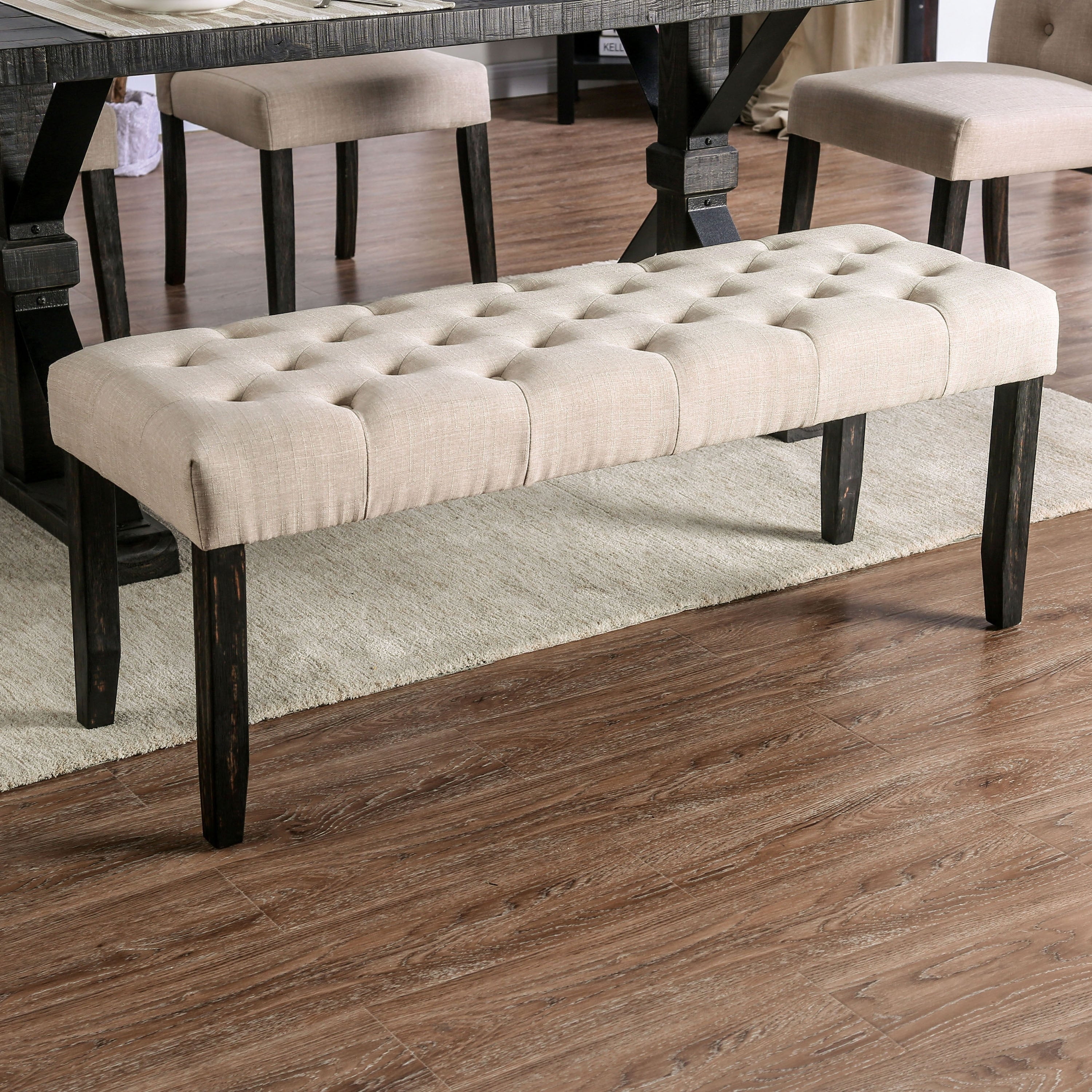 Copper Grove Chalwa Rustic Tufted Dining Bench