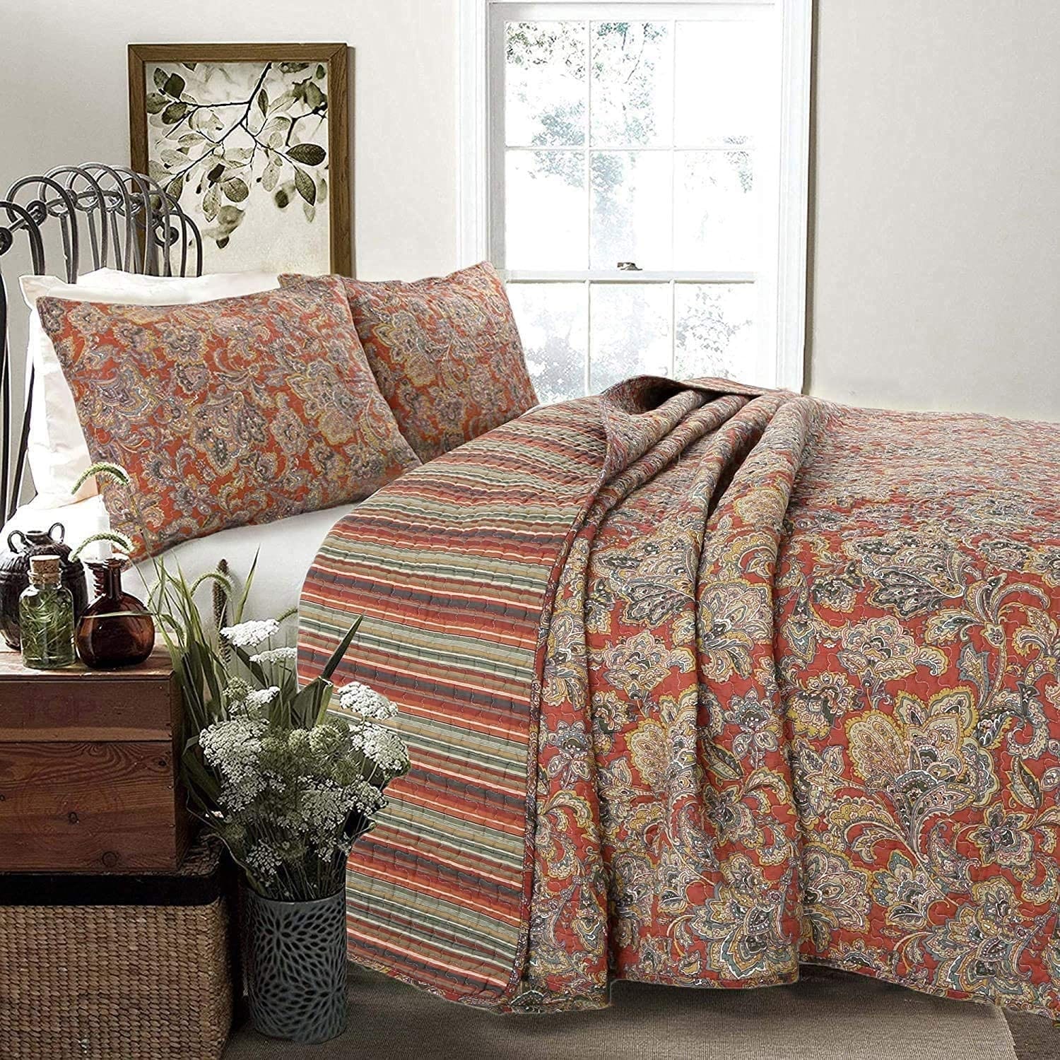 Copper Grove Chiddingfold Spice Paisley 3 Piece Quilt Set