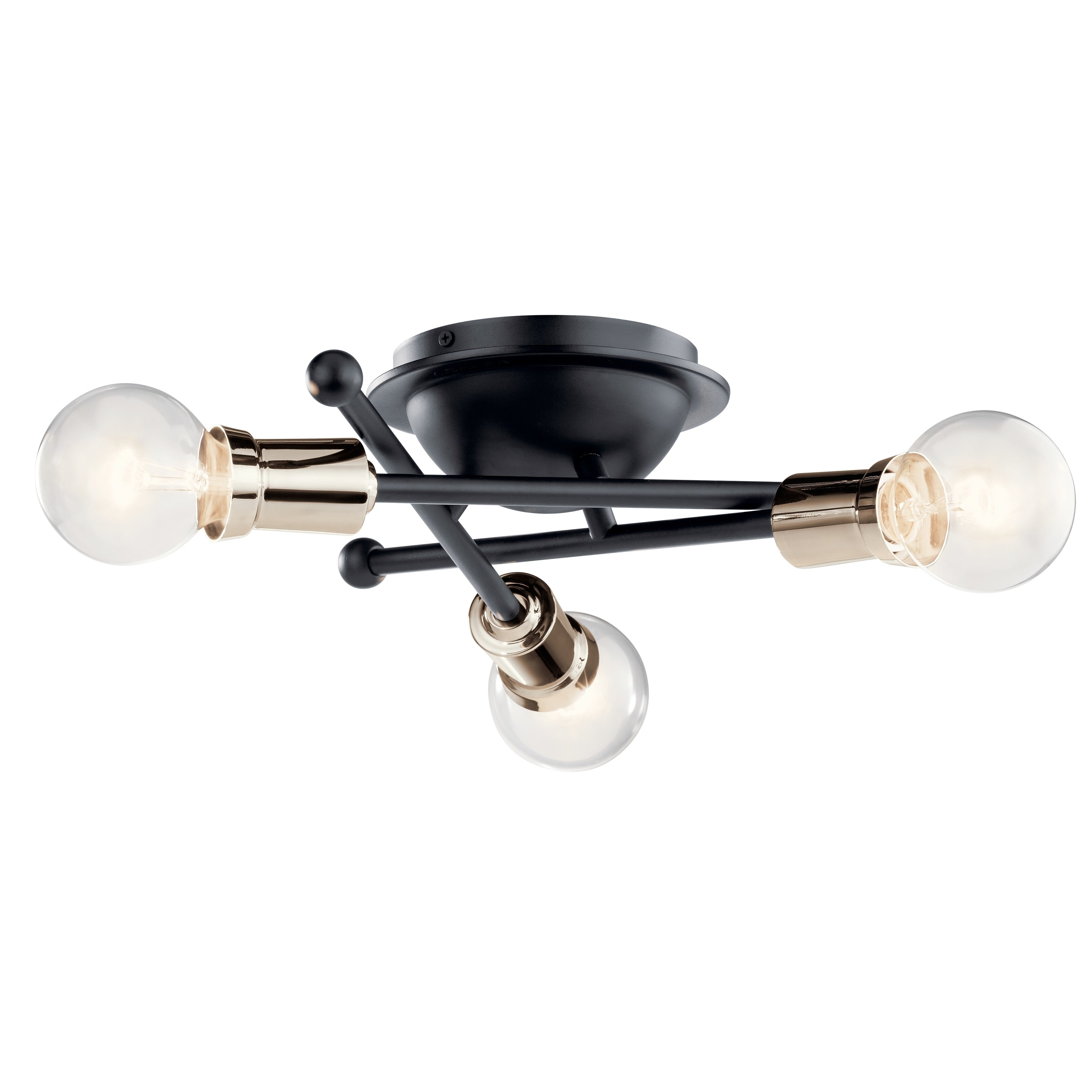 Kichler Armstrong 3 Light Black Flush Mount Light