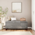Copper Grove Clarkia Gray Tufted Flip Top Ottoman With Shoe Storage