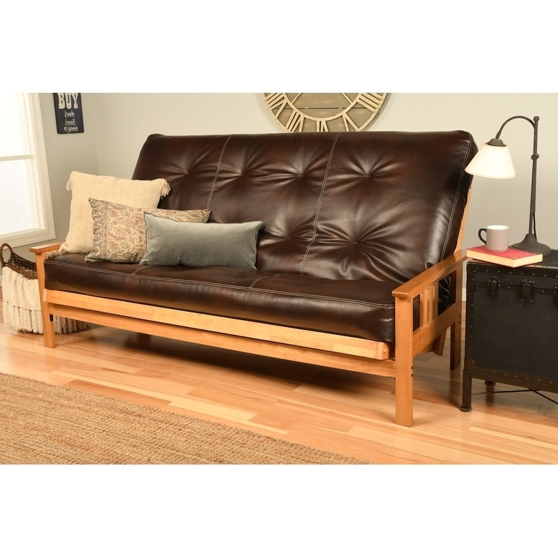Queen Size Futon With Butternut Finish And Oregon Trail Mattress
