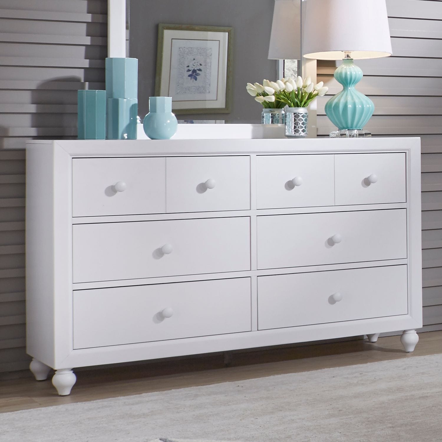 Liberty Cottage View White 6 Drawer Dresser