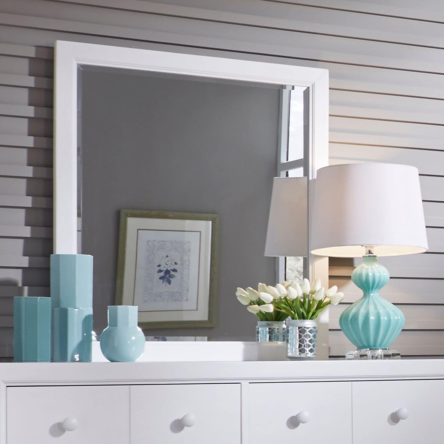 Liberty White Cottage View Mirror