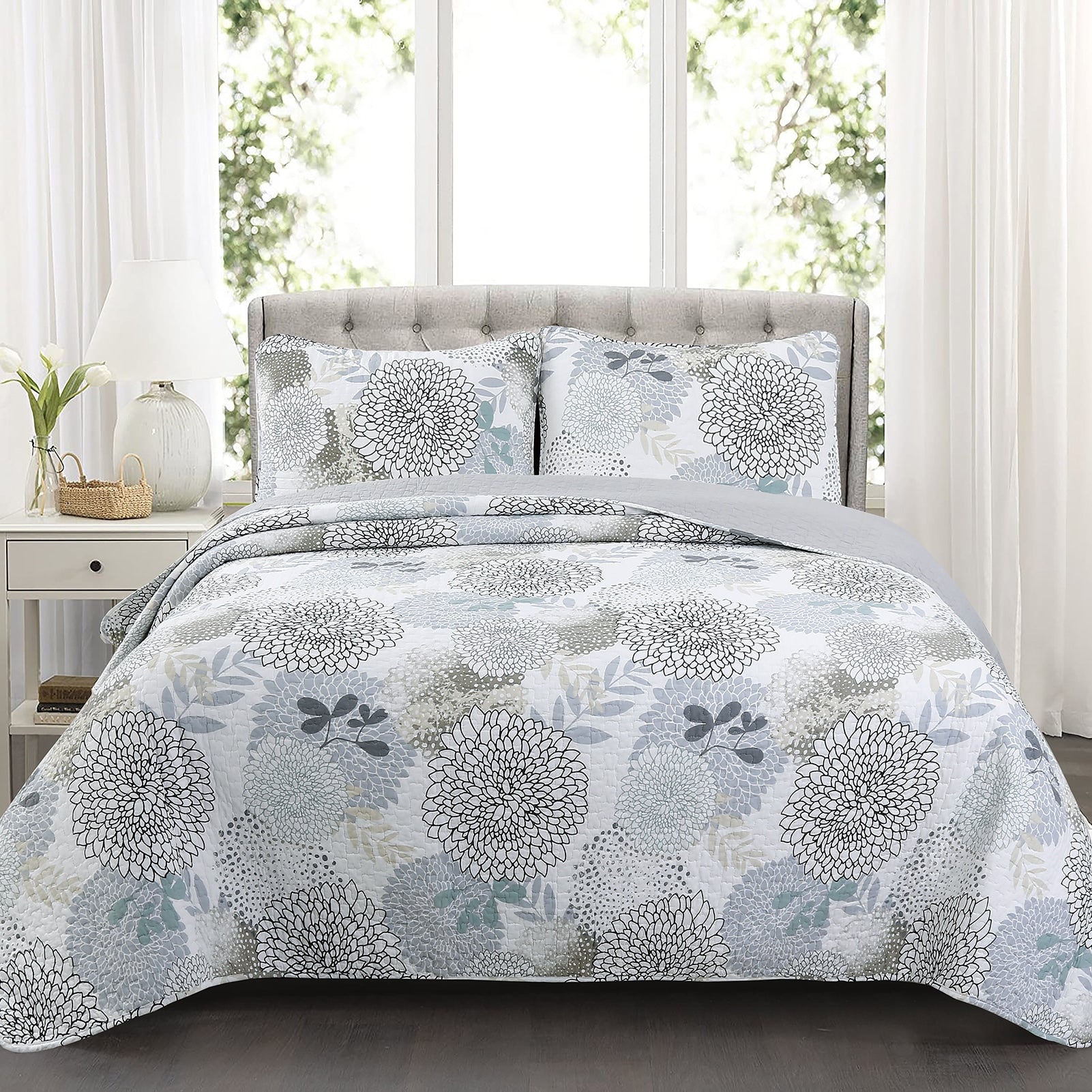 Copper Grove Dehiwala Floral Cotton 3 Piece Quilt Set