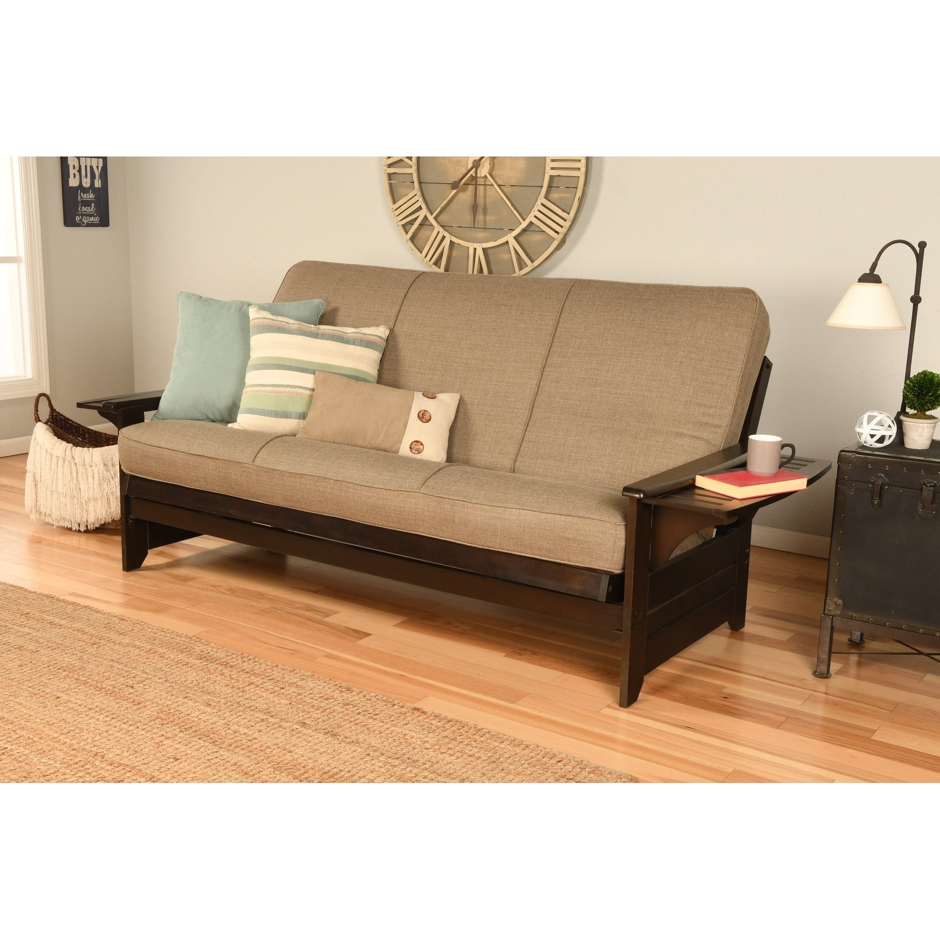 Copper Grove Dixie Espresso Full Size Wood Frame With Bonded Leather Innerspring Mattres