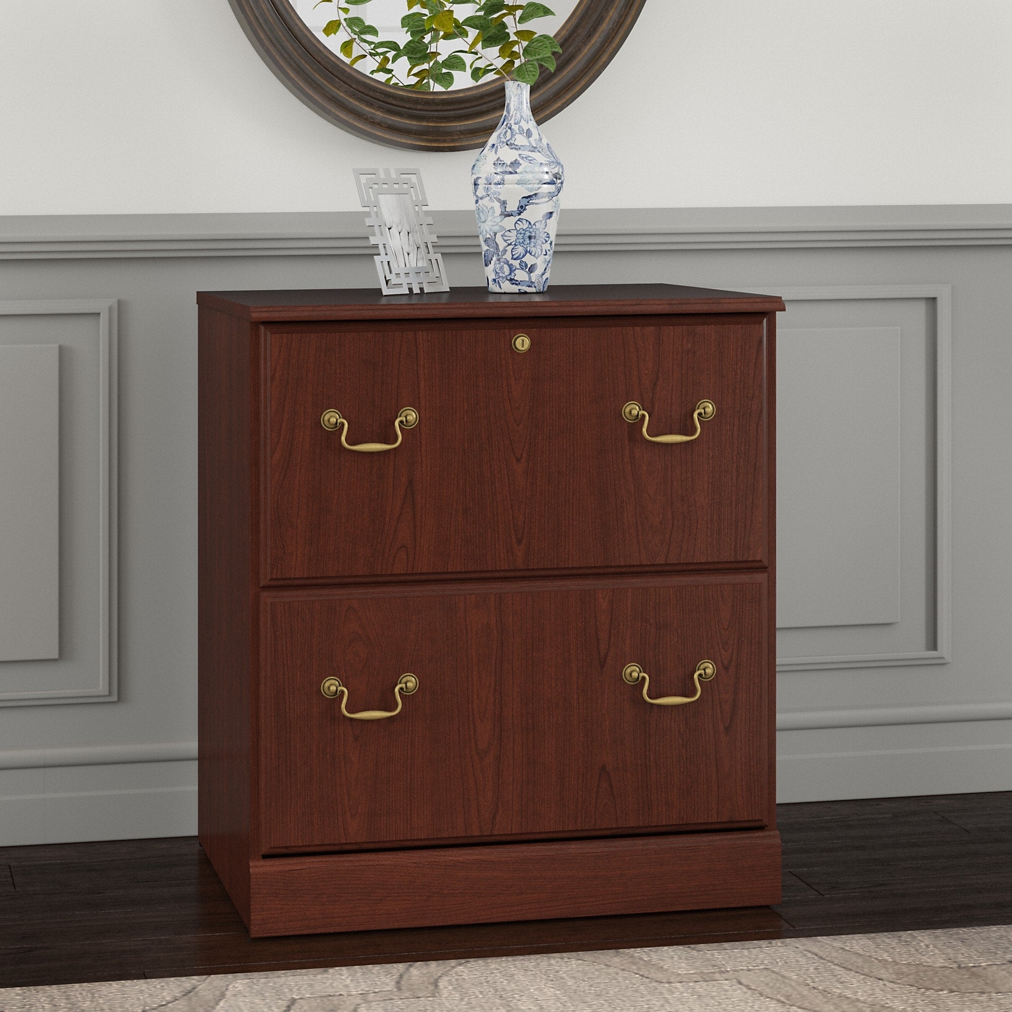 Bush Furniture Saratoga Lateral File Cabinet In Harvest Cherry