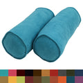 Copper Grove Elk Island Earthtone 8 X 20 Inch Corded Microsuede Bolster Pillow And Inserts Set Of 2