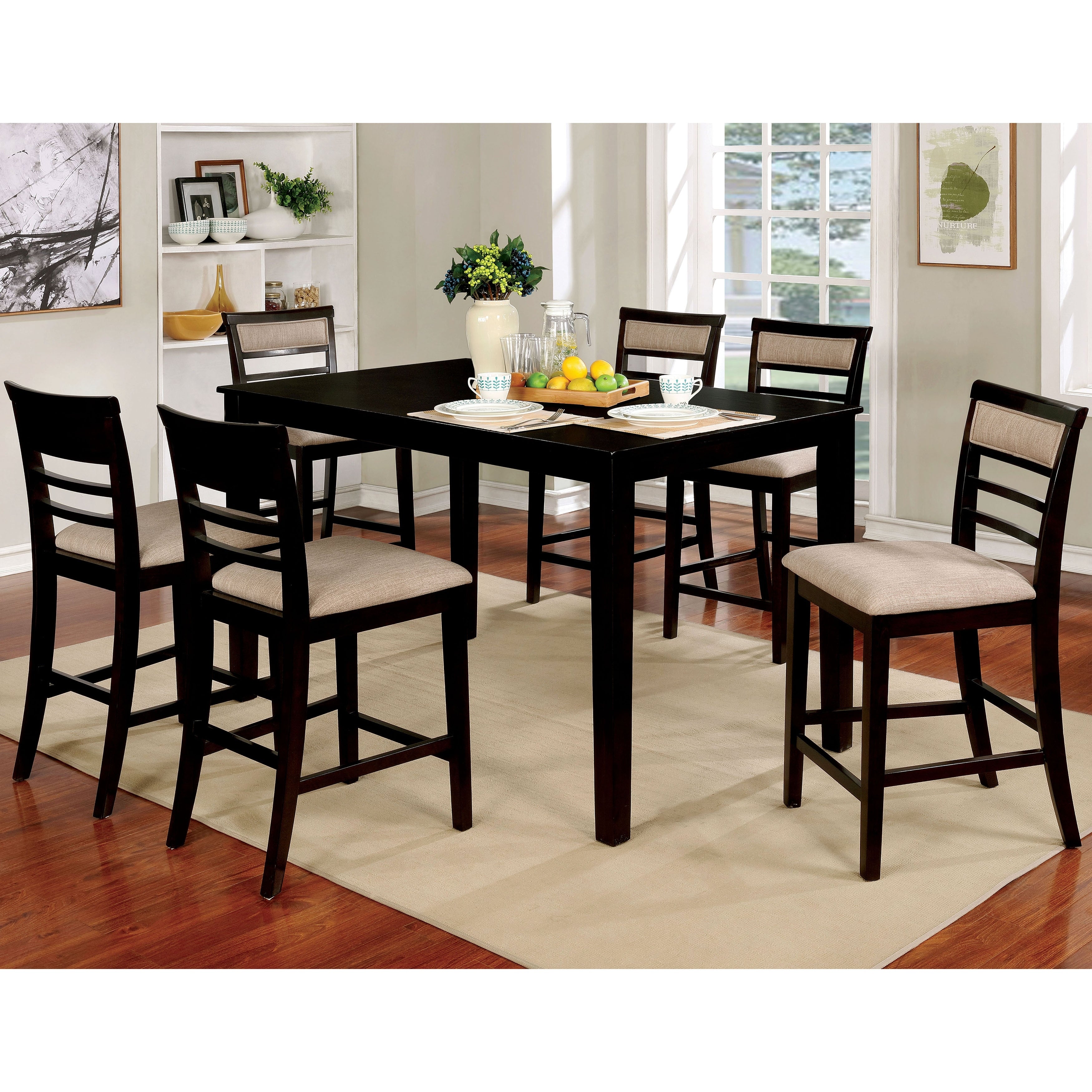 Copper Grove Ewart 7 Piece Counter Height Upholstered Dining Set