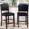 Copper Grove Falesti Espresso Counter Stool With Black Vinyl Upholstery
