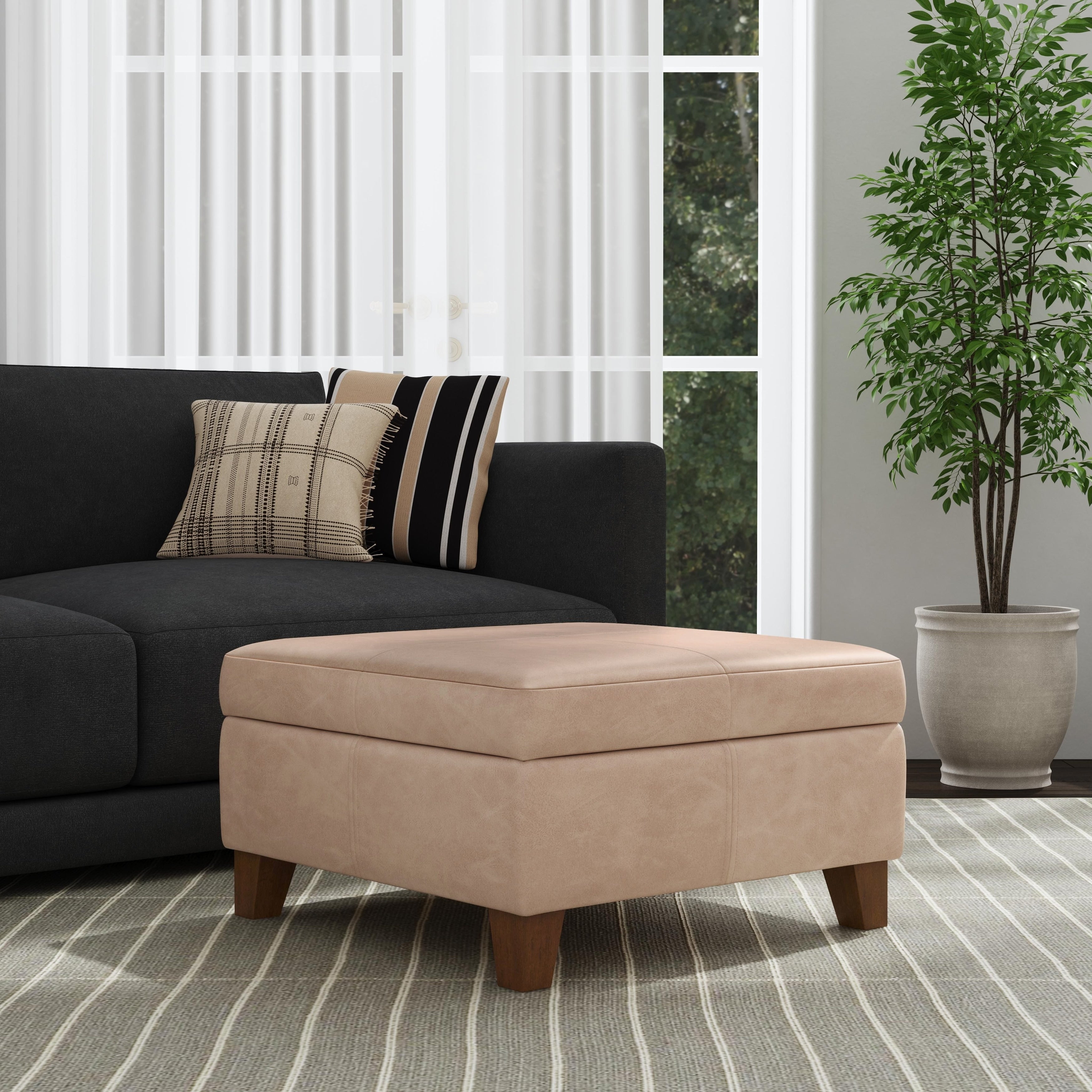 Copper Grove Mdina Large Faux Leather Storage Ottoman