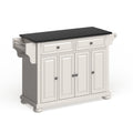 Copper Grove Filbert Solid Black Granite Top Kitchen Island In White Finish