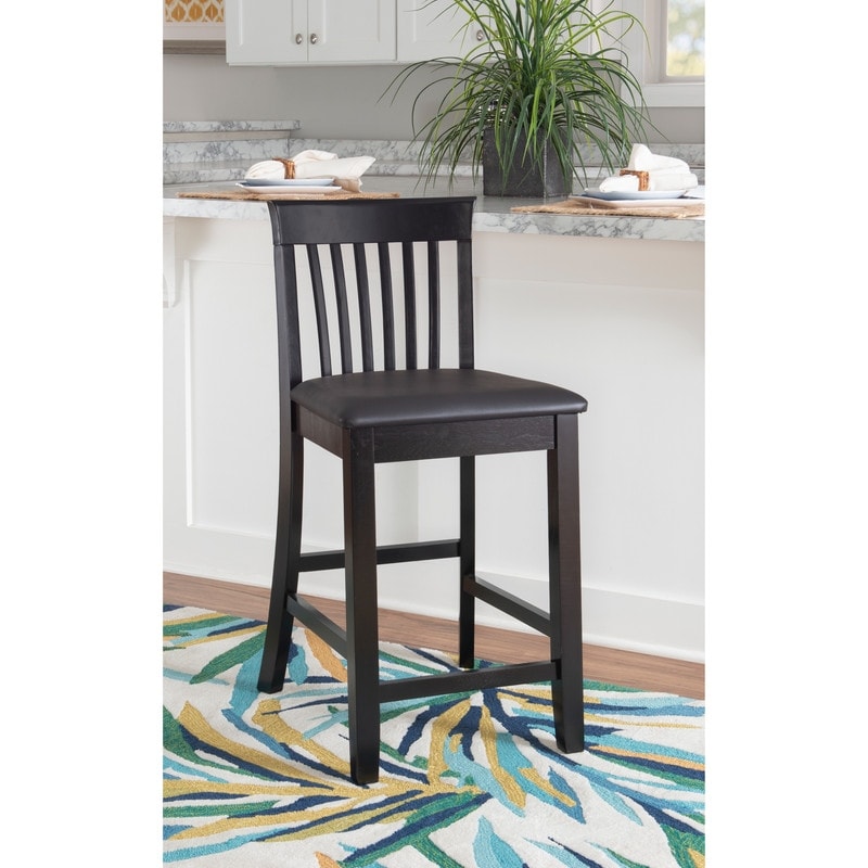 Copper Grove Floresti Black Slat Back Counter Stool