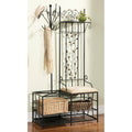 Copper Grove Foxtail Metal Half Tree Design Coat Rack And Bench With Storage