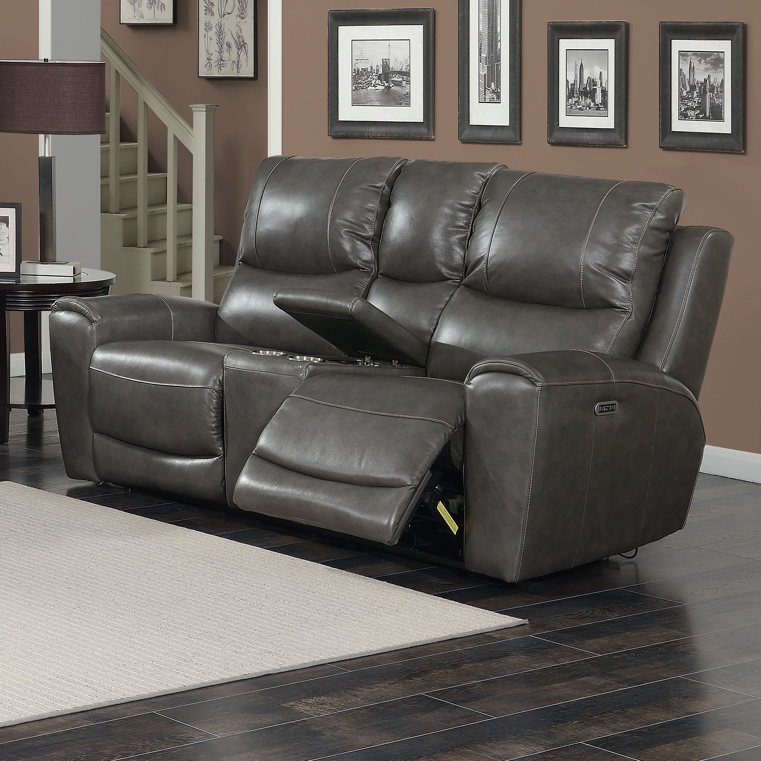 Liberty Power Reclining Love Seat With Storage Console By Greyson Living