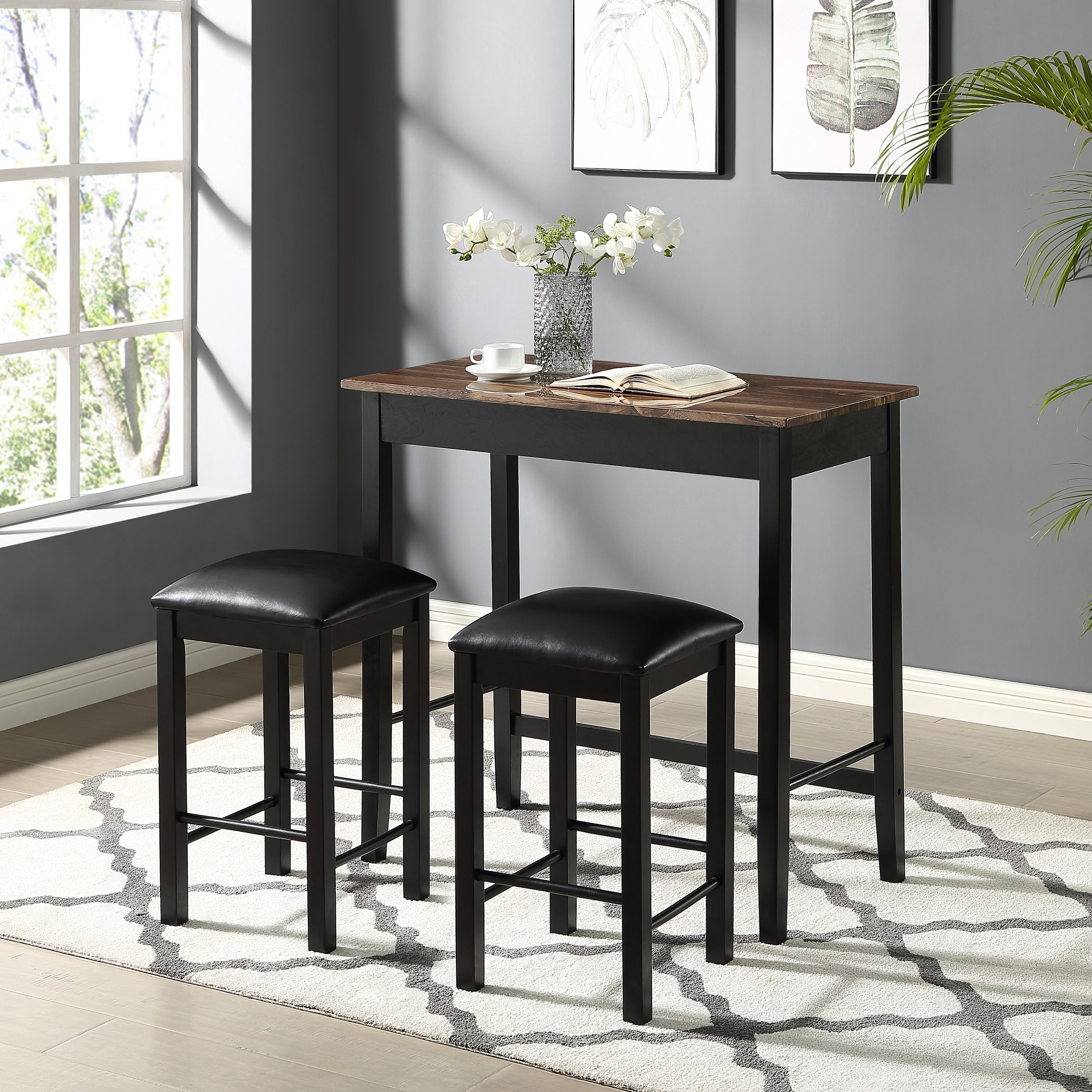 Copper Grove Gendt Industrial 2 Tone Counter Height 3 Piece Set