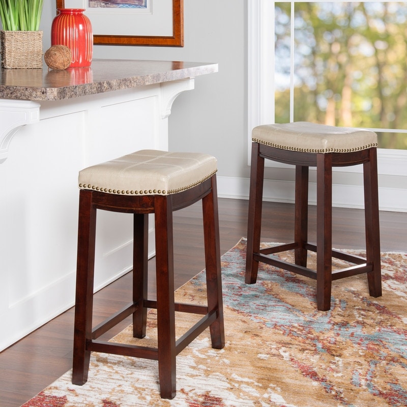 Copper Grove Ghindesti Backless Saddle Seat Counter Stool