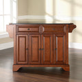 Copper Grove Gladiolus Black Granite Top Kitchen Island