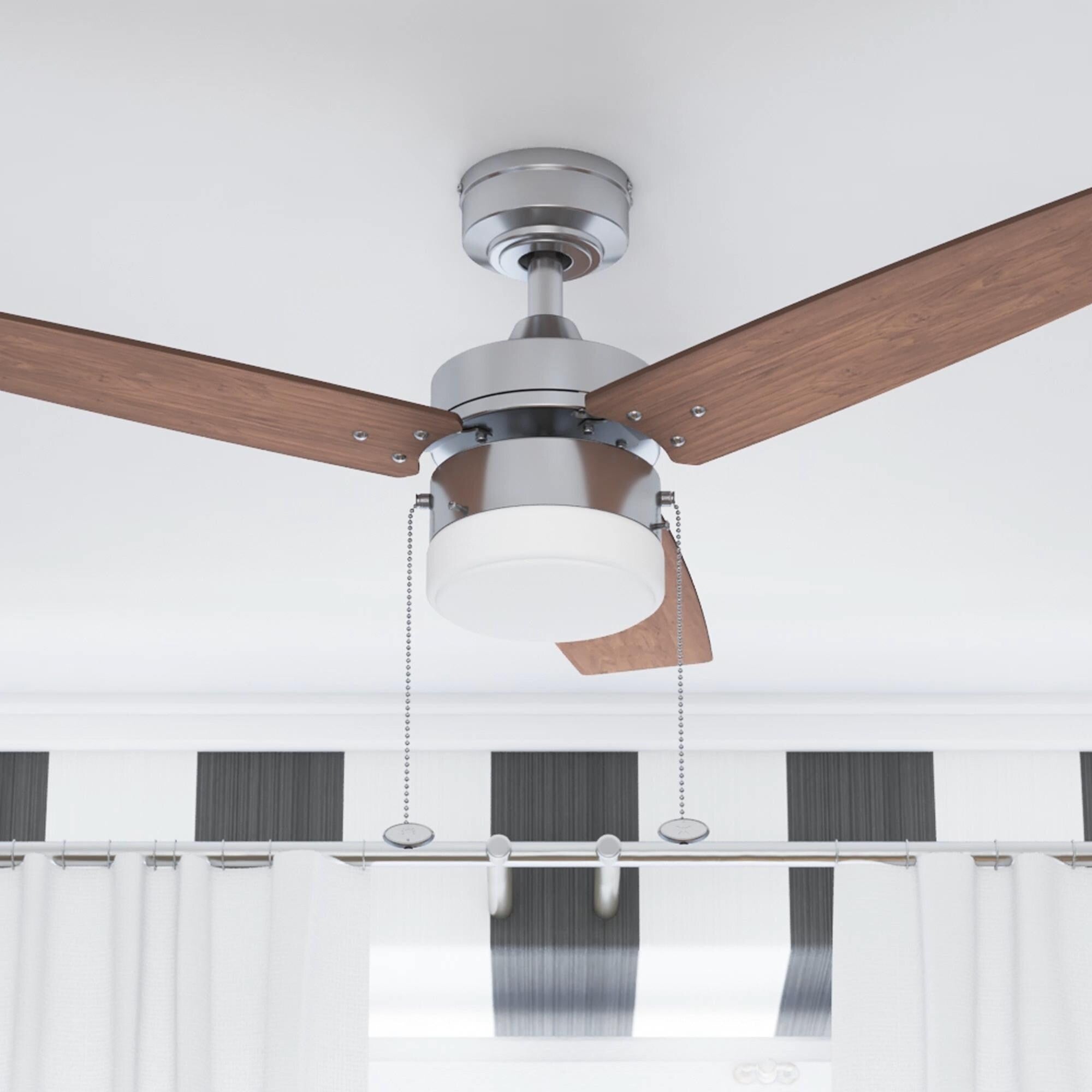 Copper Grove Glenfaba 42 Inch Brushed Nickel Ceiling Fan With 3 Barnwood Blades