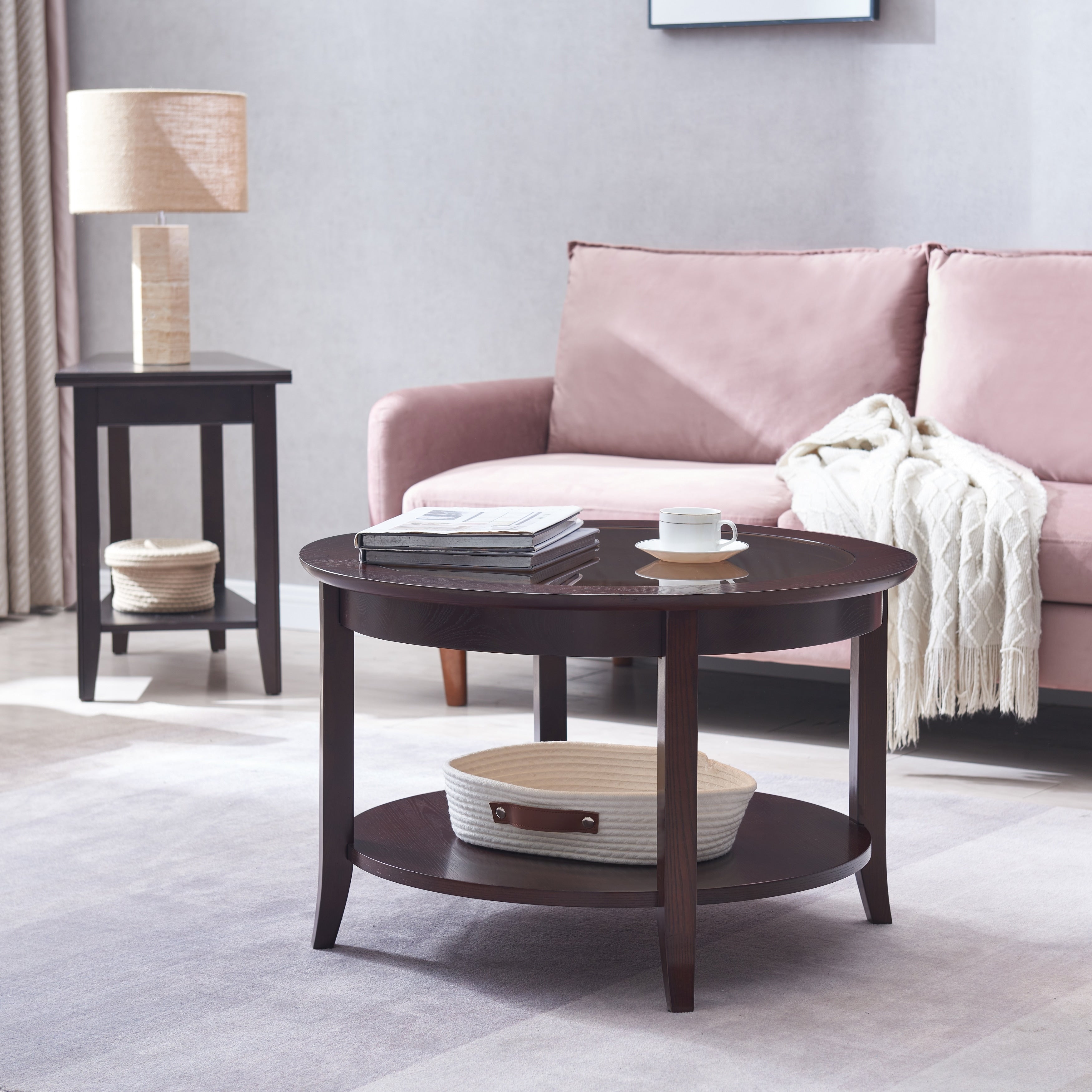 Copper Grove Halesia Chocolate Bronze Round Coffee Table