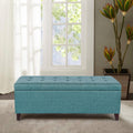 Copper Grove Joaquin Turquoise Blue Fabric Storage Ottoman Bench