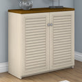 Copper Grove Khashuri Small Storage Cabinet With Doors In Antique White And Tea Maple