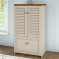 Copper Grove Khashuri Storage Cabinet With Drawer In Antique White And Tea Maple