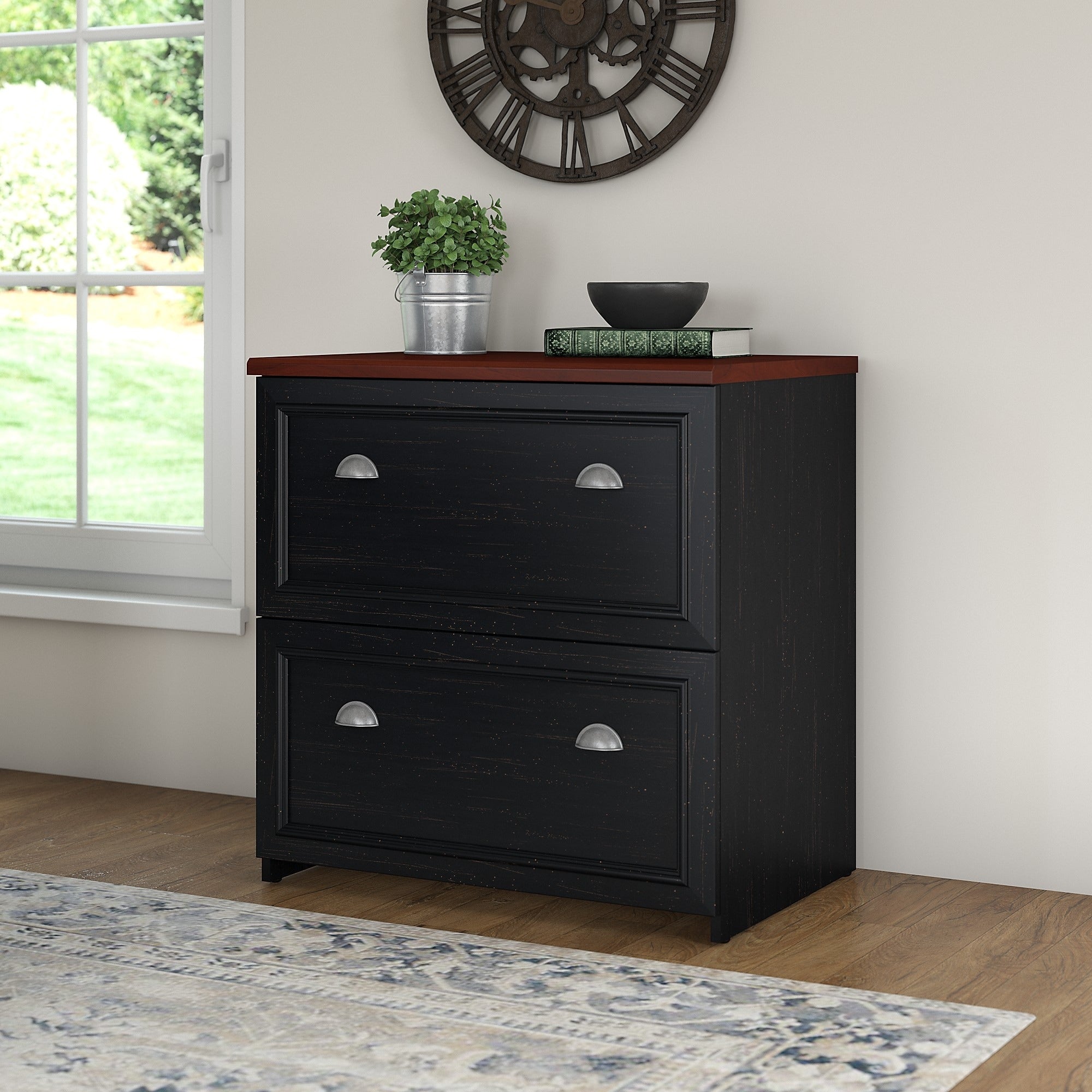 Fairview Lateral File Cabinet By Bush Furniture In Antique White
