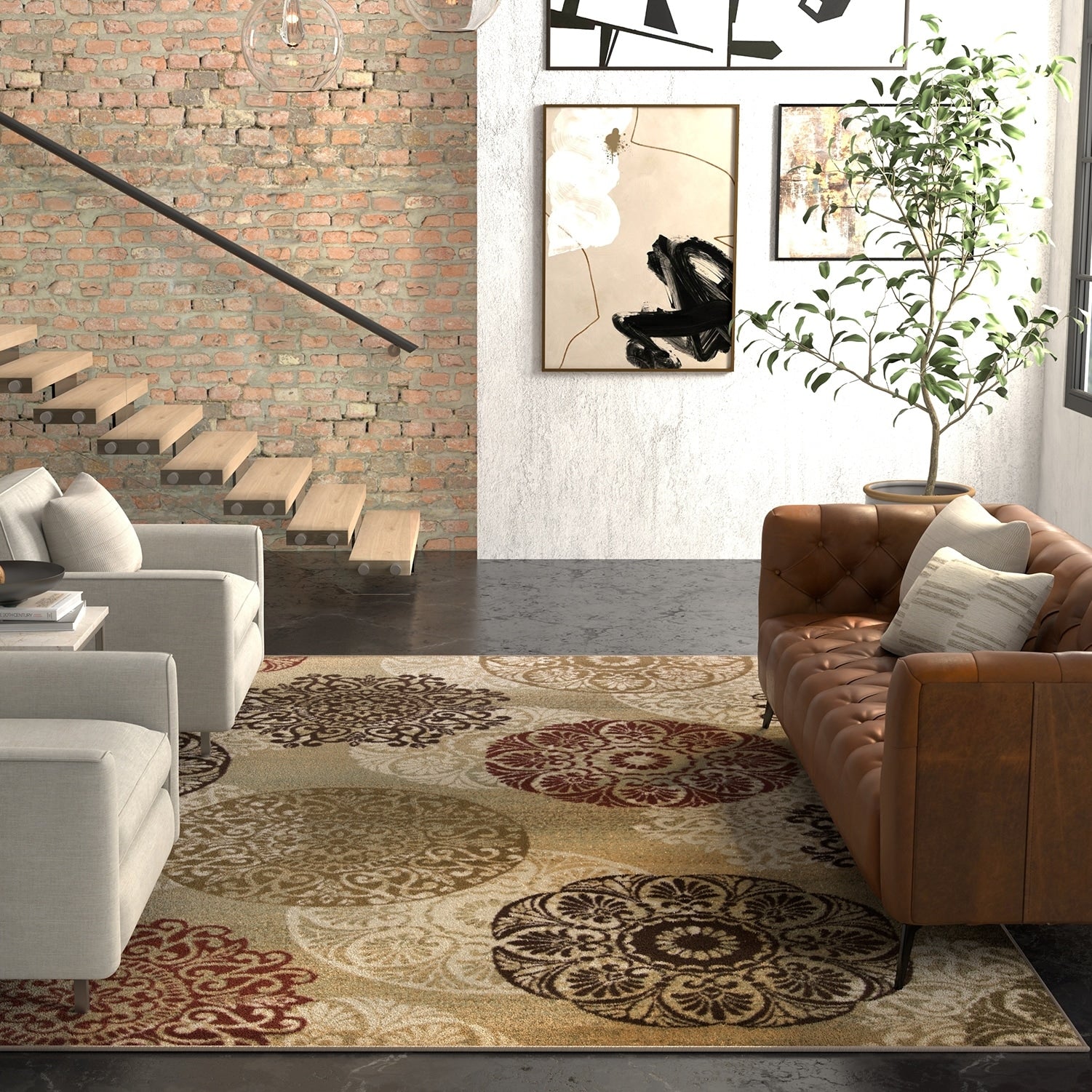 Copper Grove Lienz Sage Accents Multicolor Area Rug 77 X 1010