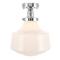 Ivy Terrace Klyle Iron Frosted Glass 1 Light Flush Mount Light