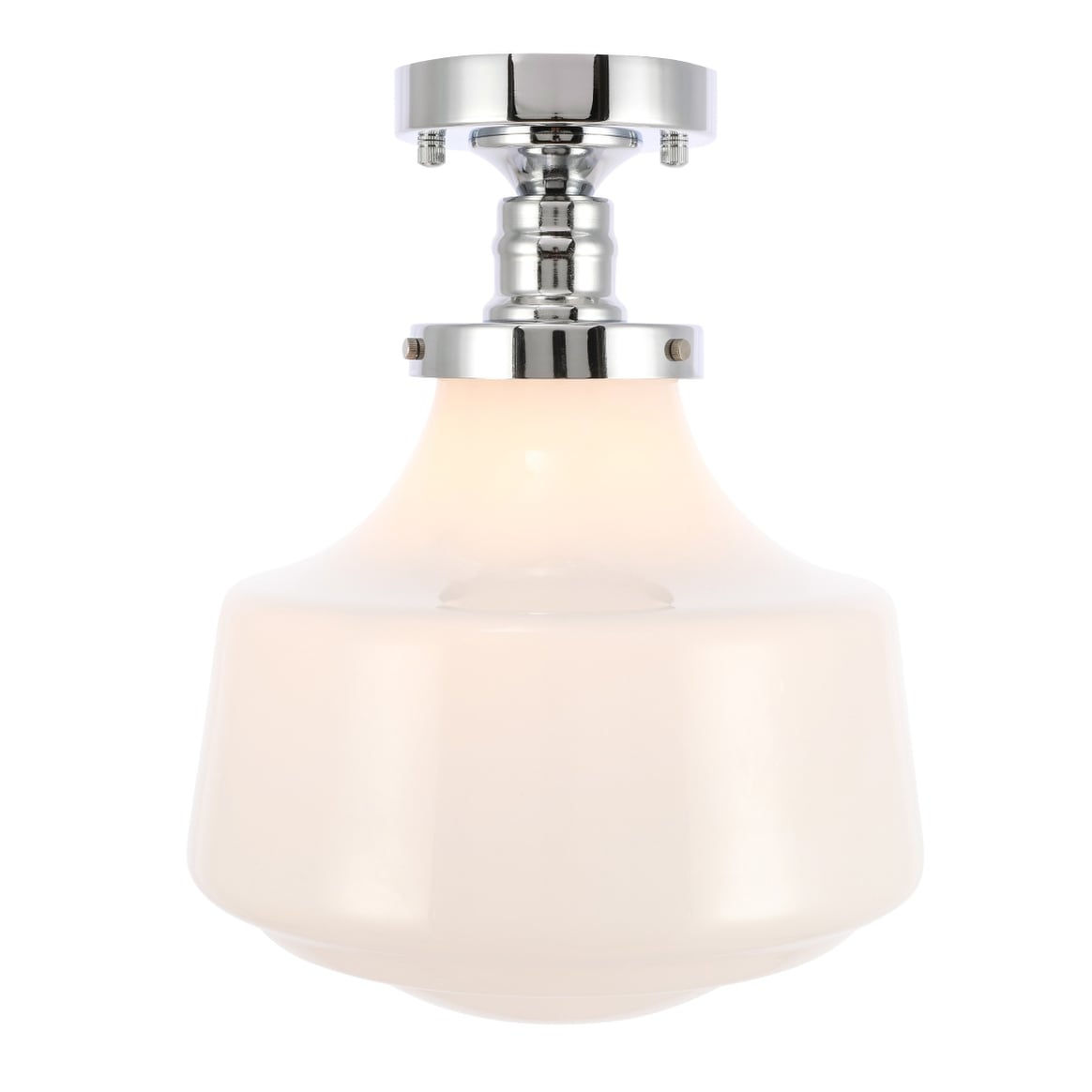 Ivy Terrace Klyle Iron Frosted Glass 1 Light Flush Mount Light